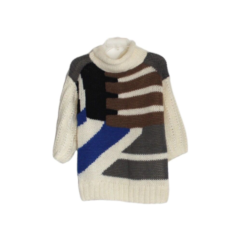 Vintage It's Pure Gould Sweater Hand Knit Cowl Neck Multicolor Women's Small
